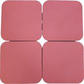 Onderzetters voor glaswerk HELEEN - Roze - Rubber - 10 x 1 x 10 cm - Set van 4