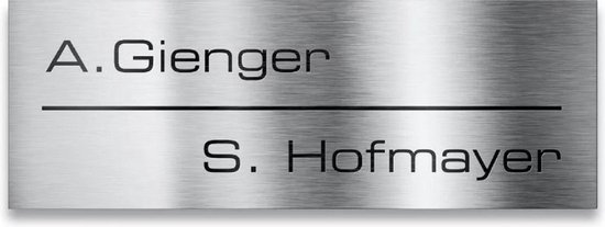 Porte d'entrée avec plaque signalétique en acier inoxydable | Boîte aux lettres porte-nom en acier inoxydable 12x3,5cm