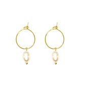 Parel hoops - Goud