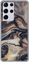6F hoesje - geschikt voor Samsung Galaxy S21 Ultra -  Transparant TPU Case - Wood Marble #ffffff