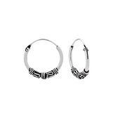 Oorbellen dames | Oorring/oorringen | Zilveren Bali hoops, 14 mm | WeLoveSilver