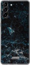 6F hoesje - geschikt voor Samsung Galaxy S21 -  Transparant TPU Case - Dark Blue Marble #ffffff