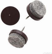 Verlovix Viltnagel, nylon bruin met nagel diameter 20 mm per 4 stuks