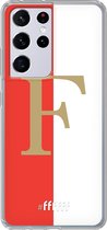 6F hoesje - geschikt voor Samsung Galaxy S21 Ultra -  Transparant TPU Case - Feyenoord - F #ffffff