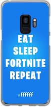 6F hoesje - geschikt voor Samsung Galaxy S9 -  Transparant TPU Case - Fortnite - Eat Sleep Fortnite Repeat #ffffff