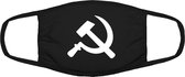 Soviet Unie USSR mondkapje | Rusland | cadeau | gezichtsmasker | bescherming | bedrukt | logo | Zwart mondmasker van katoen, uitwasbaar & herbruikbaar. Geschikt voor OV