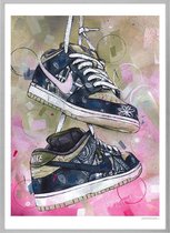 Poster - Nike Sb Dunk Low Travis Scott Painting - 71 X 51 Cm - Multicolor