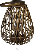 Lantaarn Windlicht Bamboe bruin van PH design 35x35xH42.5cm windlicht bamboo tuindecoratie