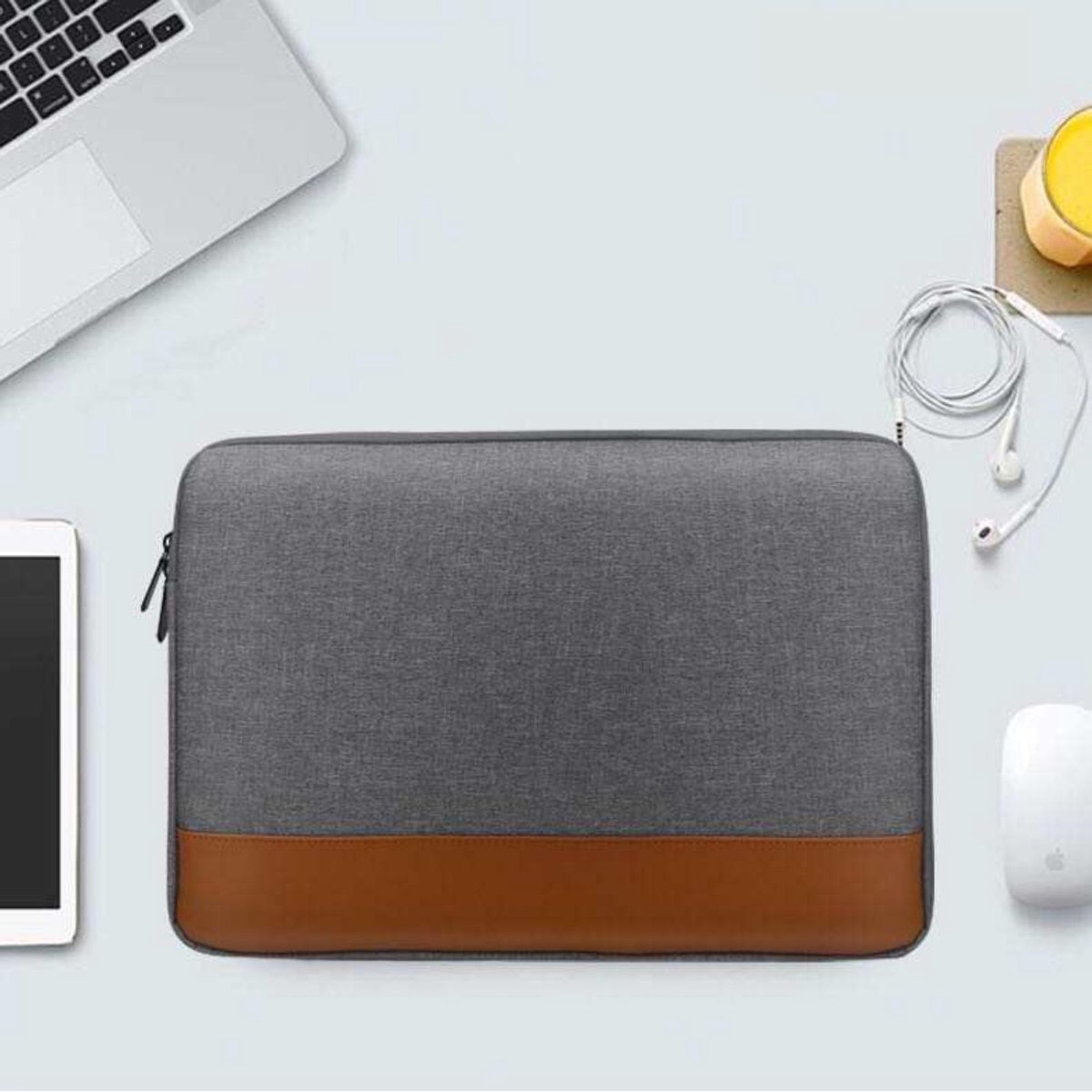 imoshion Laptop hoes 15-16 inch - Laptopsleeve met vak - Sandstone