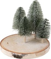J-Line Schijf Decoratief Kerstboom Schors Naturel Small Set van2 stuks