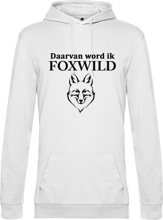 Hoodie met opdruk “Daarvan word ik Foxwild” - hoodie met opdruk - Goede pasvorm, fijn draag comfort