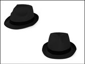 Festival hoed zwart met zwarte band - Hoofddeksel hoed festival thema feest feest party
