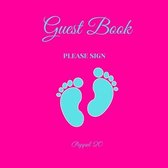 Baby Girl Shower Guest Book - 66 color pages -8.5x8.5 Inch