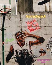 Notebook College Ruled 8X10 inches Trendy Graffiti Street Art