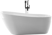 Vrijstaand ligbad Lippe 170x80x72 cm glasvezelversterkt acryl wit met badwaste en overloop