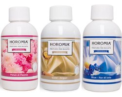 Wasparfum Horomia | set 3 x 250 ml Petali di peonia, Gold Argan, Blue fior di loto