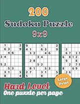 200 Sudoku Puzzle 9x9 - One Puzzle per Page