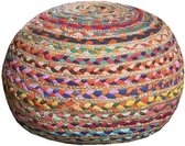 DEKO & CO Jute poef - ÿ40 x 30 cm - Multicolor