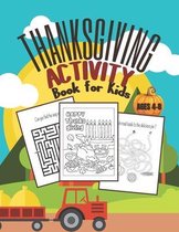 Thanksgiving Activity Book For Kids Ages 4-8