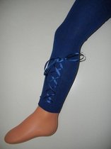 Legging met veterlint aan de zijkant - kleur kobaltblauw - maat 98-104