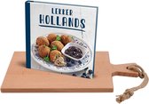 Bowls and Dishes | Set - Puur Hout Borrelplank - Tapasplank - Kaasplank - Hapjesplank - Serveerplank 38cm + Lekker Hollands