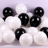 Ballonnen Set Zwart / Wit | Effen | 10 stuks | Baby Shower - Kraamfeest - Verjaardag - Geboorte - Fotoshoot - Wedding - Marriage - Birthday - Party - Feest - Feestje - Huwelijk - J
