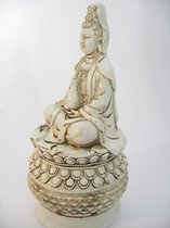 Wierookhouder Boeddha met Hand – Wit – Porselein – 13 cm