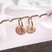 Oorhangers - natuursteen - damessieraad - oorringen - roze - roestvrij staal - cadeau voor vrouw - handgemaakt - goudkleurig – roze