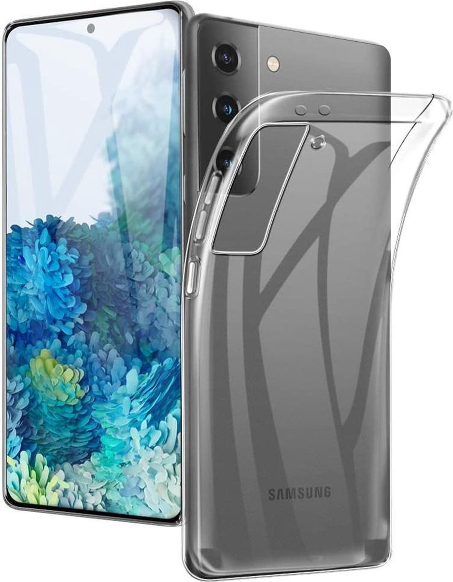 DrPhone Samsung Galaxy S21 TPU Hoesje - Ultra Dun Premium Soft-Gel Case – Transparant