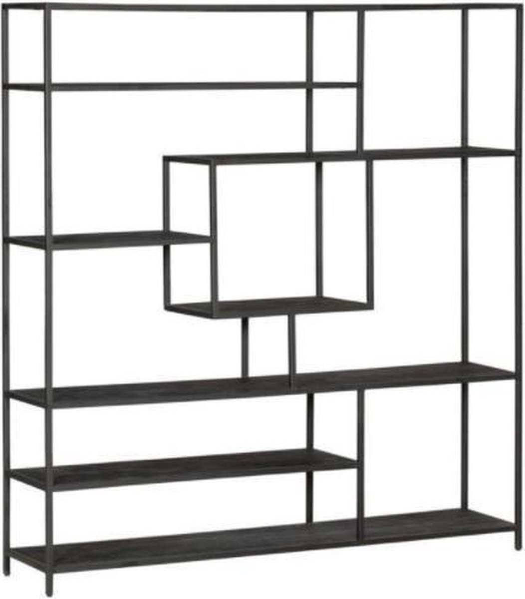 Zita - Home - large - Wandkast - met - planken - zwart - frame - 185X190cm - Zita Home