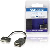 Valueline VLMB39205B02 Otg Data Kabel voor Samsung 30-pins Mannelijk - Usb A Vrouwelijk Zwart 0,20 M