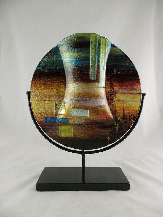Decoratieve glazen vaas goldie 30x39  cm - Fusion glas - Decoratieve glazen vaas dr