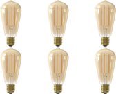 CALEX - LED Lamp 6 Pack - Filament Sensor ST64 - E27 Fitting - 4W - Warm Wit 2100K - Goud - BES LED