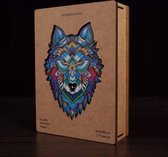 Houten Legpuzzel Wolf |Puzzel dieren | Jigsaw puzzels | wooden puzzle | unidragon puzzel | Wolf A4