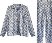 Heren pyjama Grandman  geruit blauw L