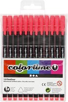 Colortime fineliners, lijndikte 0,6-0,7 mm, roze, 12 stuk/ 1 doos