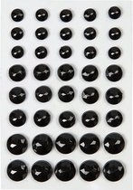 Strasstenen, zwart, afm 6+8+10 mm, 40 stuk/ 1 doos