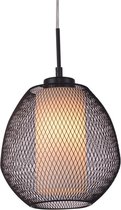 Fantasia hanglamp Lunki - Industrieel - Zwart - Dimbaar - Opaalglas - Inclusief E27 LED lamp - Dia 22cm