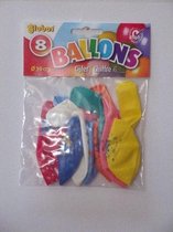 Ballonnen cijfer 4 no. 12 eenzijdig 1 zakje met 8 stuks