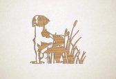 Wanddecoratie - Hond - Epagneul Breton - Bretoense Spaniel 2 - XS - 25x28cm - Eiken - muurdecoratie - Line Art