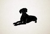 Wanddecoratie - Hond - Deense Dog - S - 44x58cm - Zwart - muurdecoratie - Line Art