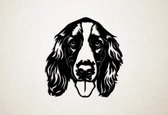 Wanddecoratie - Hond - Welshe springerspaniel - M - 62x60cm - Zwart - muurdecoratie - Line Art