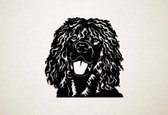 Wanddecoratie - Hond - Ierse waterspaniel 4 - L - 77x75cm - Zwart - muurdecoratie - Line Art