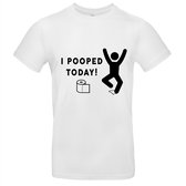 I pooped today Heren t-shirt | WC Papier | Toilet | Schijten | Gezeik | Diarree | grappig | kado | Wit