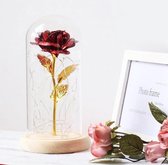 Gouden Roos In Glazen Stolp - Roos In Stolp - Beauty And The Beast Roos - Roos In Glas - Inclusief Giftbox