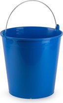 Blauwe schoonmaakemmer/huishoudemmer 15 liter 32 x 31 cm -Kunststof/plastic emmer met metalen hengsel