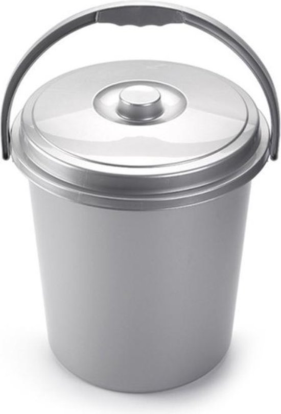 Afsluitbare afvalemmer/vuilnisemmer met deksel 21 liter zilver - Afval  scheiden/luier... | bol.com
