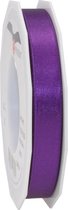 1x Luxe Hobby/decoratie paarse satijnen sierlinten 1,5 cm/15 mm x 25 meter- Luxe kwaliteit - Cadeaulint satijnlint/ribbon
