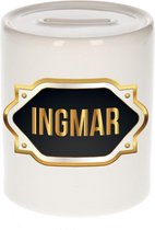 Ingmar naam cadeau spaarpot met gouden embleem - kado verjaardag/ vaderdag/ pensioen/ geslaagd/ bedankt
