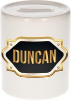 Duncan naam cadeau spaarpot met gouden embleem - kado verjaardag/ vaderdag/ pensioen/ geslaagd/ bedankt